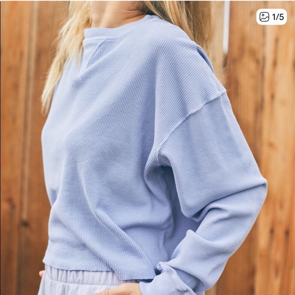 Brandy Melville Waffle Knit Long Sleeve
